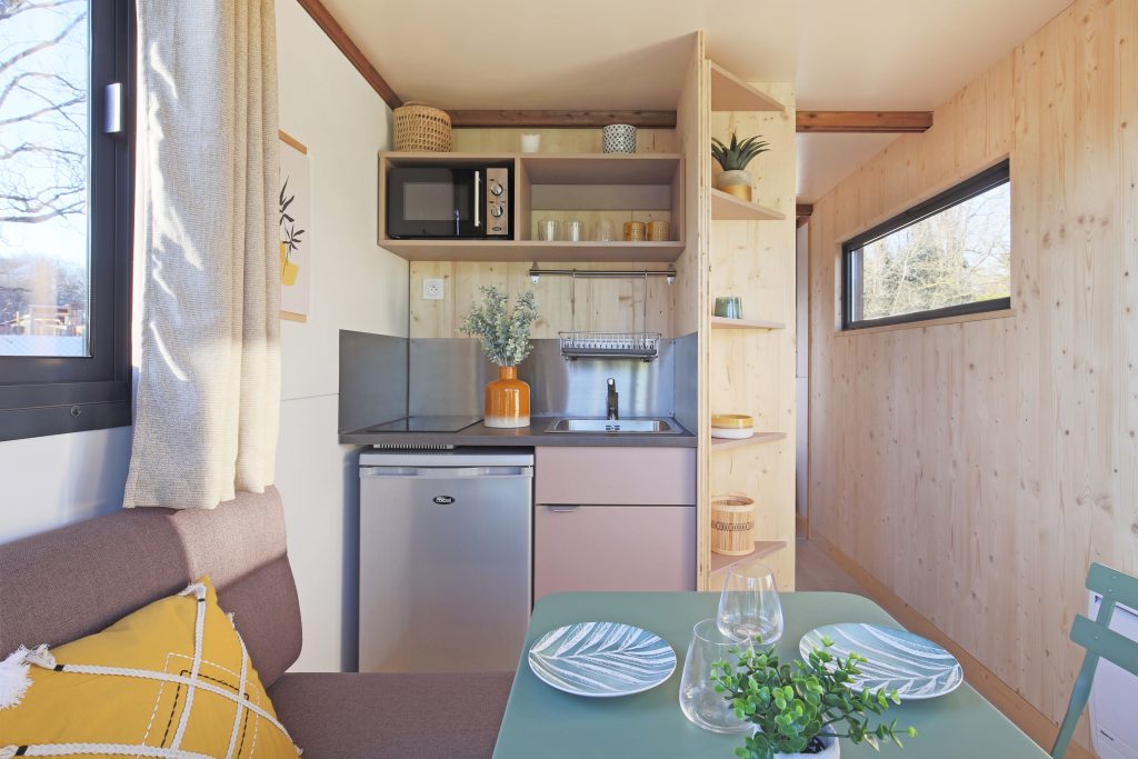 Aménagement intérieur d'une roulotte